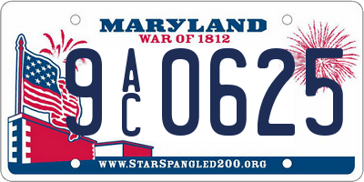 MD license plate 9AC0625