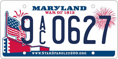 MD license plate 9AC0627