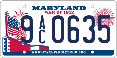 MD license plate 9AC0635