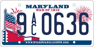 MD license plate 9AC0636