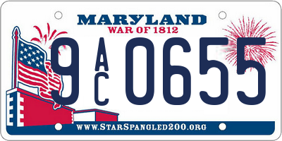 MD license plate 9AC0655