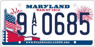 MD license plate 9AC0685