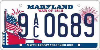 MD license plate 9AC0689