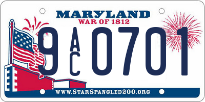 MD license plate 9AC0701