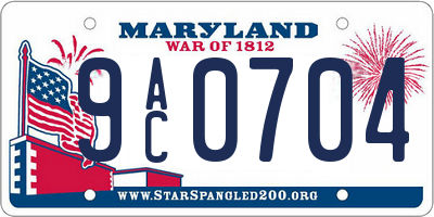 MD license plate 9AC0704