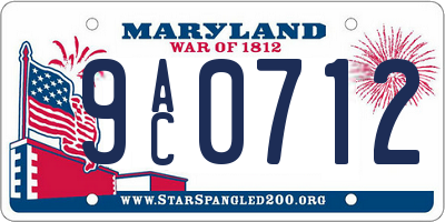 MD license plate 9AC0712