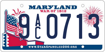 MD license plate 9AC0713
