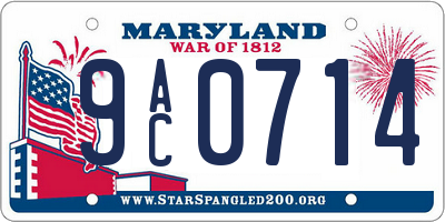 MD license plate 9AC0714