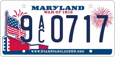 MD license plate 9AC0717