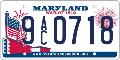 MD license plate 9AC0718