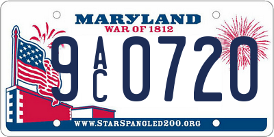 MD license plate 9AC0720
