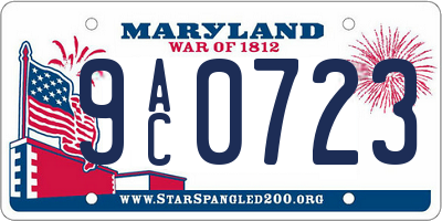 MD license plate 9AC0723