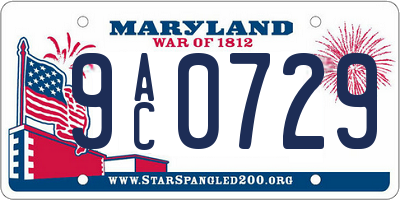 MD license plate 9AC0729