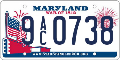 MD license plate 9AC0738