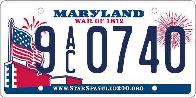 MD license plate 9AC0740