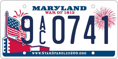 MD license plate 9AC0741
