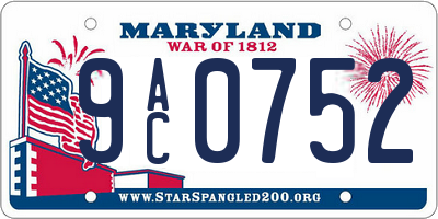 MD license plate 9AC0752