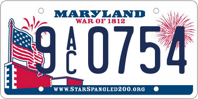 MD license plate 9AC0754