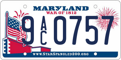 MD license plate 9AC0757
