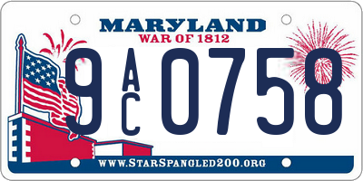 MD license plate 9AC0758