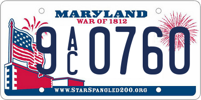 MD license plate 9AC0760