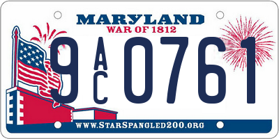 MD license plate 9AC0761