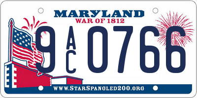 MD license plate 9AC0766