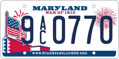 MD license plate 9AC0770