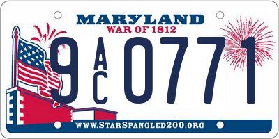 MD license plate 9AC0771
