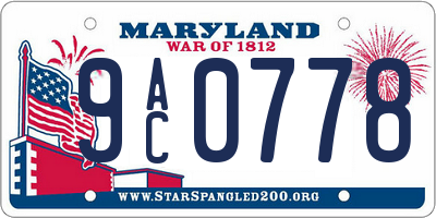 MD license plate 9AC0778