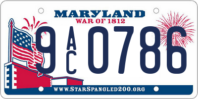 MD license plate 9AC0786