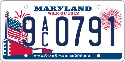 MD license plate 9AC0791