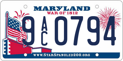 MD license plate 9AC0794