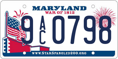 MD license plate 9AC0798