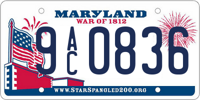 MD license plate 9AC0836