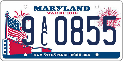 MD license plate 9AC0855