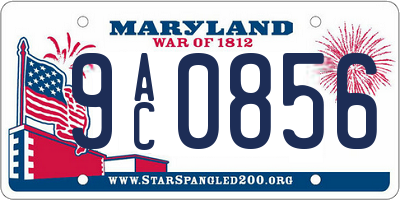 MD license plate 9AC0856