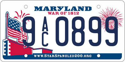 MD license plate 9AC0899