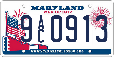 MD license plate 9AC0913