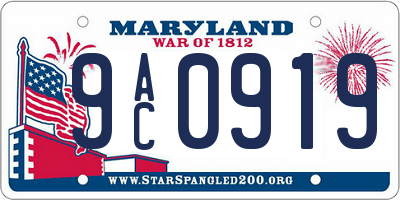 MD license plate 9AC0919