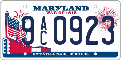 MD license plate 9AC0923