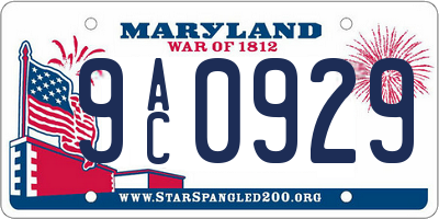 MD license plate 9AC0929
