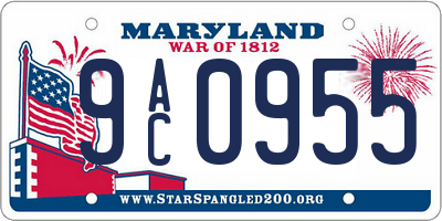 MD license plate 9AC0955