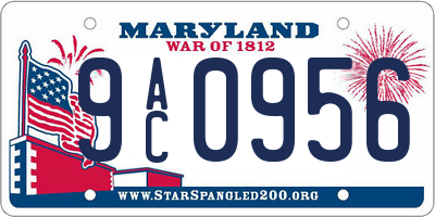 MD license plate 9AC0956