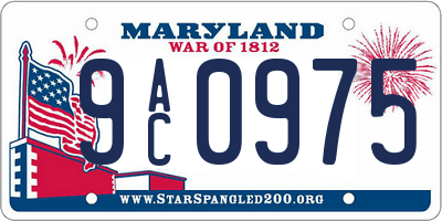MD license plate 9AC0975