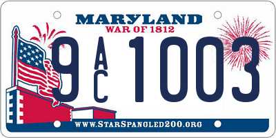 MD license plate 9AC1003