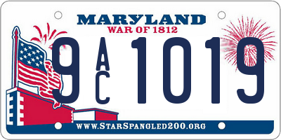 MD license plate 9AC1019