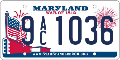 MD license plate 9AC1036