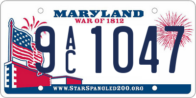MD license plate 9AC1047