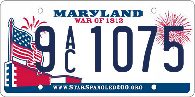 MD license plate 9AC1075
